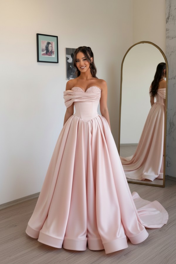 Champagnergold Ballkleid Lang Günstig Abendkleid Abendmoden Online