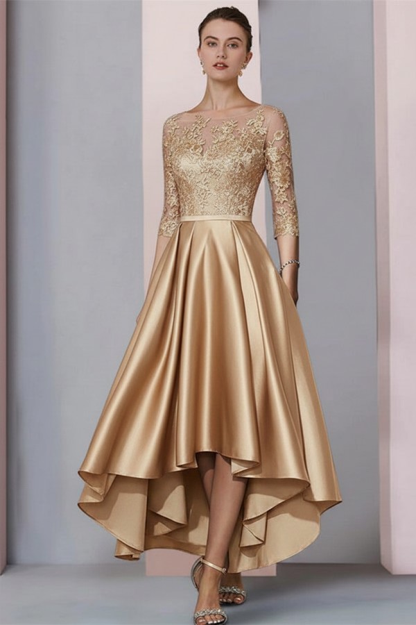Schwarzes Brautmutterkleid Kurz | Brautmutterkleider mit Ärmel