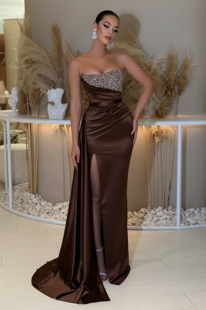 Sage Abendkleider Lang Günstig | Abiballkleider mit Glitzer