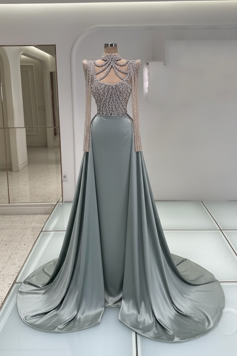 Schwarzes Abendkleid Lang Mit Ärmel Ballkleider Abiballkleider Online
