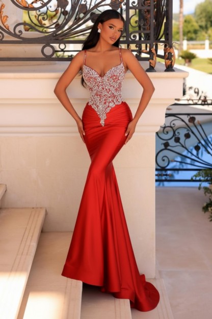 Elegante Abendkleider Grün | Abiballkleider mit Glitzer