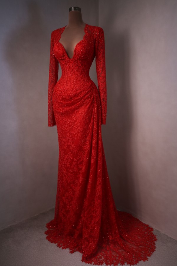 Elegante Abendkleider Lang Himmer Blau Ballkleider mit Ärmel