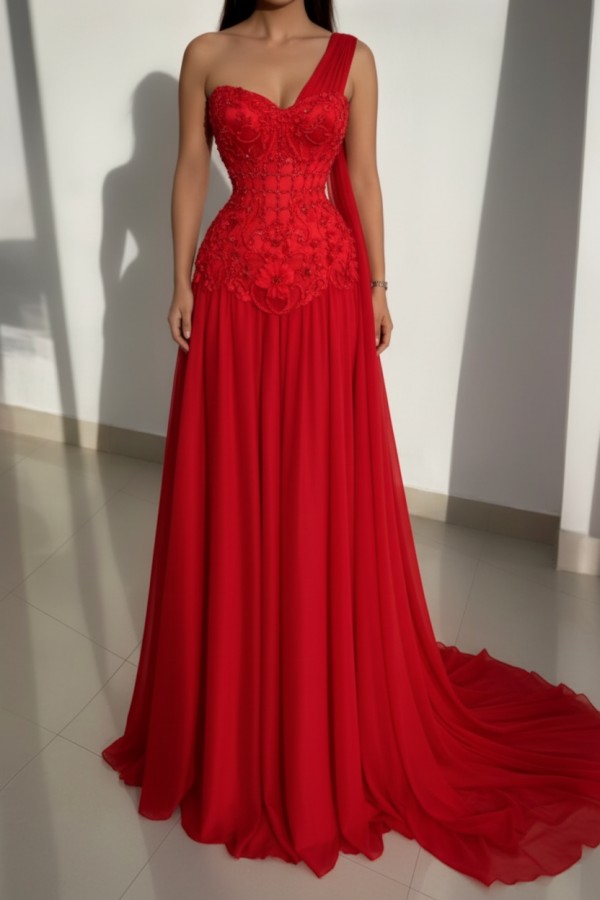 Schöne Abendkleider Lang Rosa Ballkleider mit Spitze