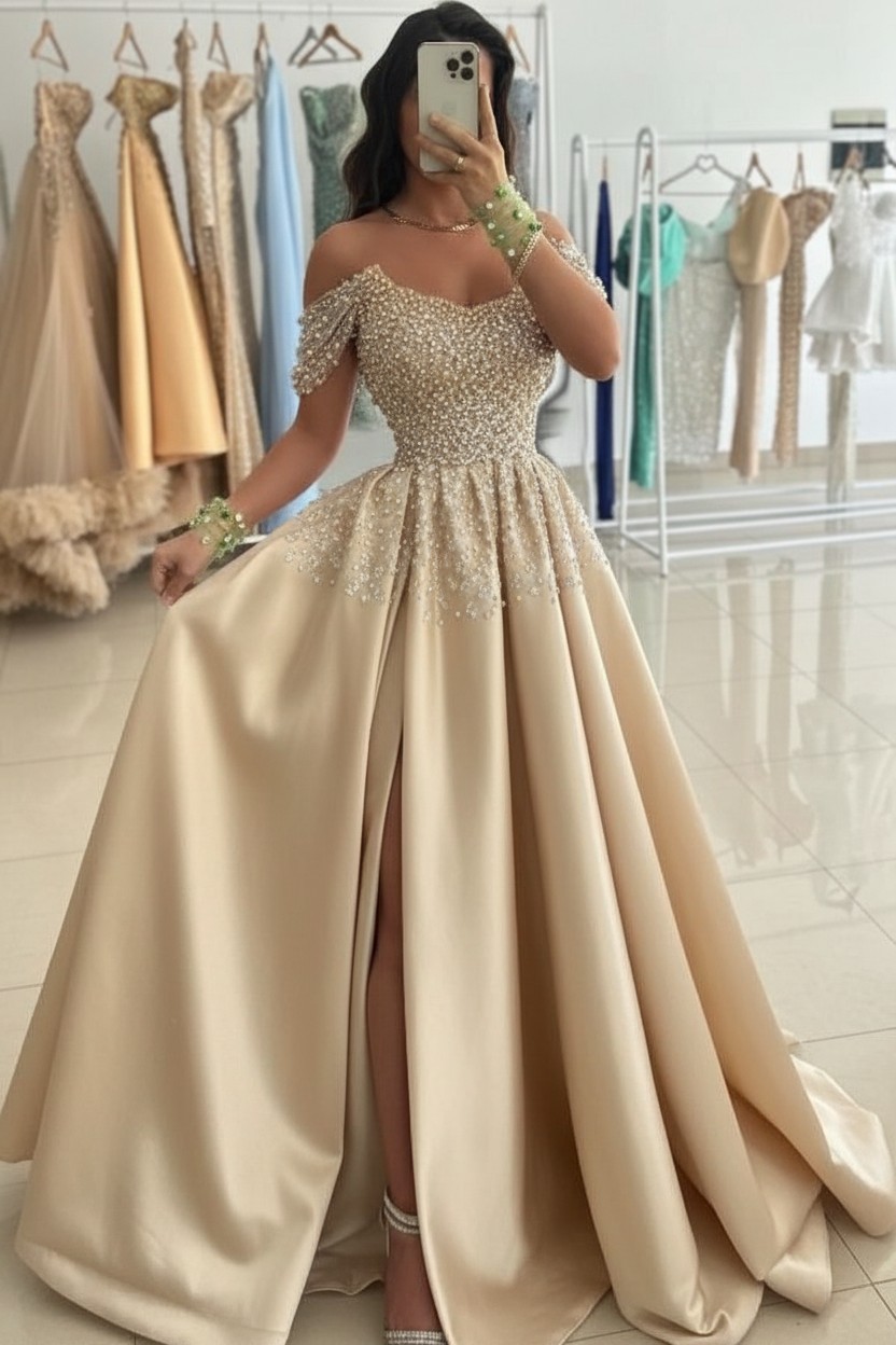 Grüne Abendkleider Lang Glitzer Ballkleider Abiballkleider Online