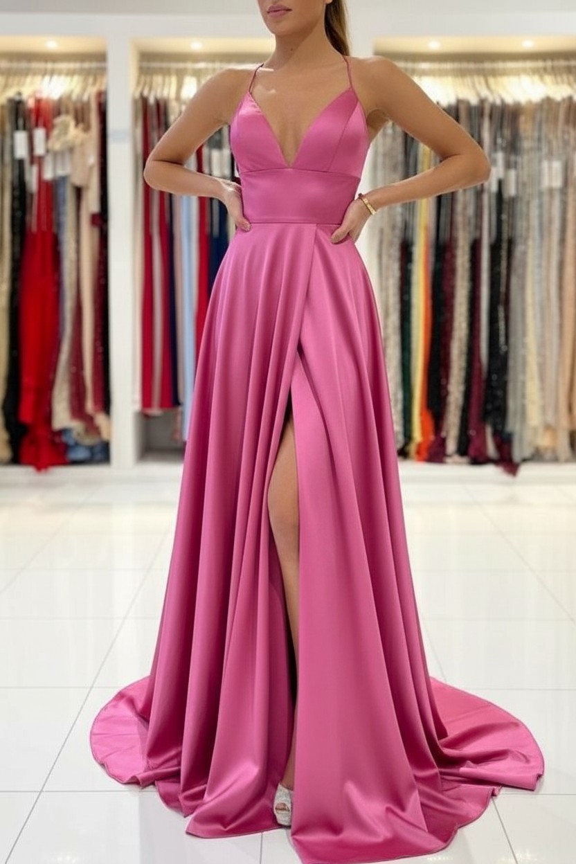 Schlichtes Abendkleid König Blau | Abiballkleider Lang Günstig