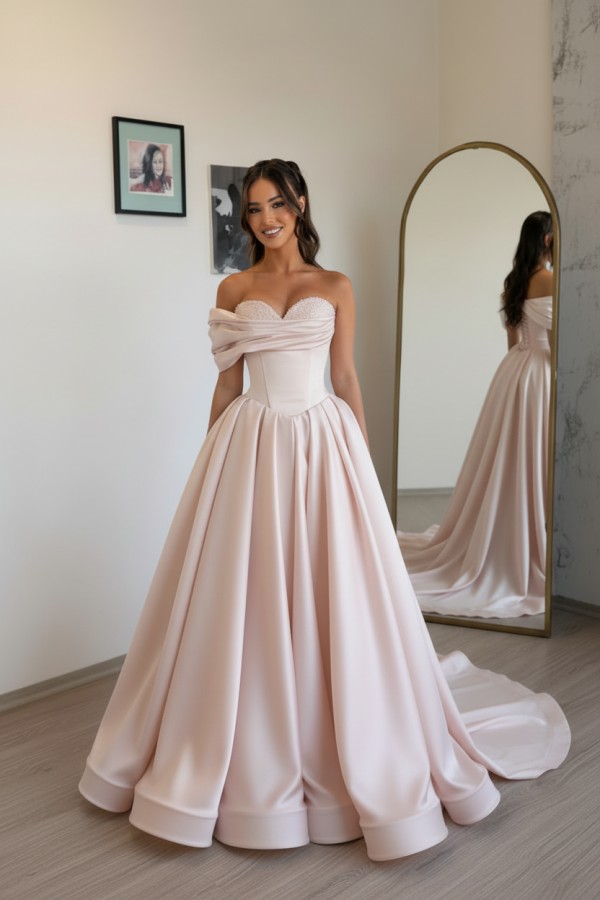 Champagnergold Ballkleid Lang Günstig Abendkleid Abendmoden Online