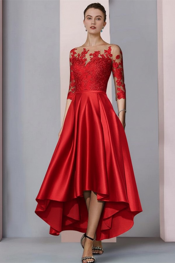 Schwarzes Brautmutterkleid Kurz | Brautmutterkleider mit Ärmel