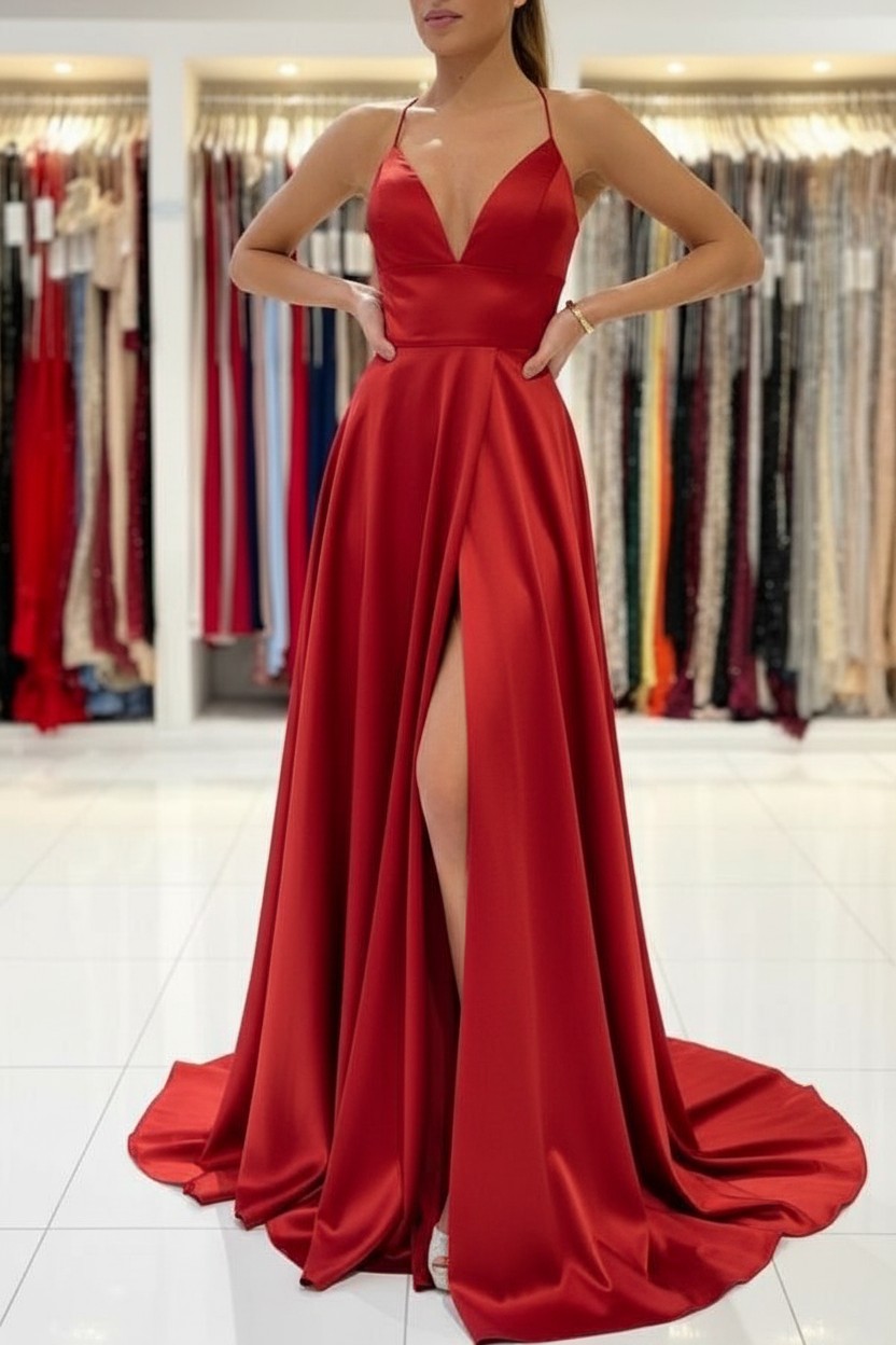 Schlichtes Abendkleid König Blau | Abiballkleider Lang Günstig