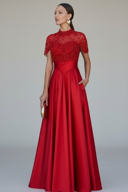 Elegante Abendkleider Lang Dunkel Grün Ballkleider Glitzer Online