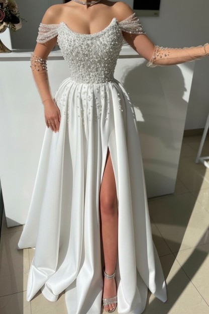 Schöne Abendkleider Lang Dusty Rosa | Abiballkleider mit Glitzer