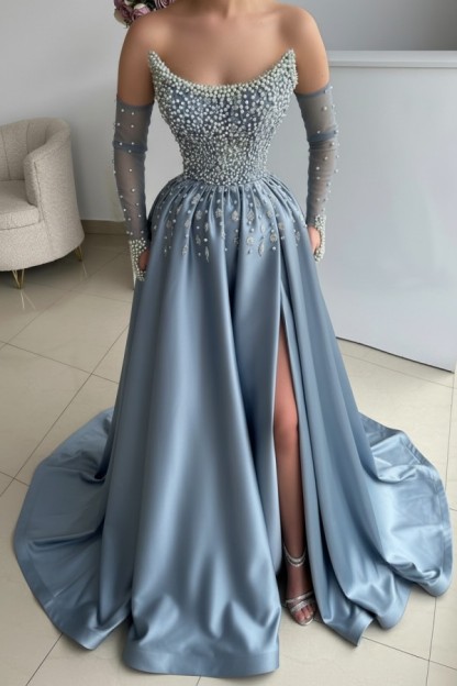 Seladongrüne Ballkleider Lang Glitzer Abendkleider Abiballkleider Günstig