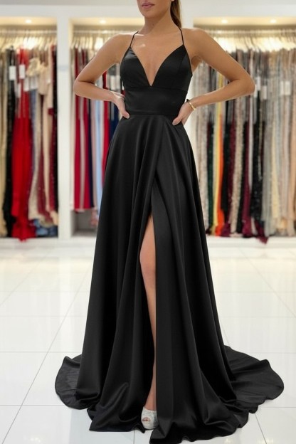 Schlichtes Abendkleid König Blau | Abiballkleider Lang Günstig