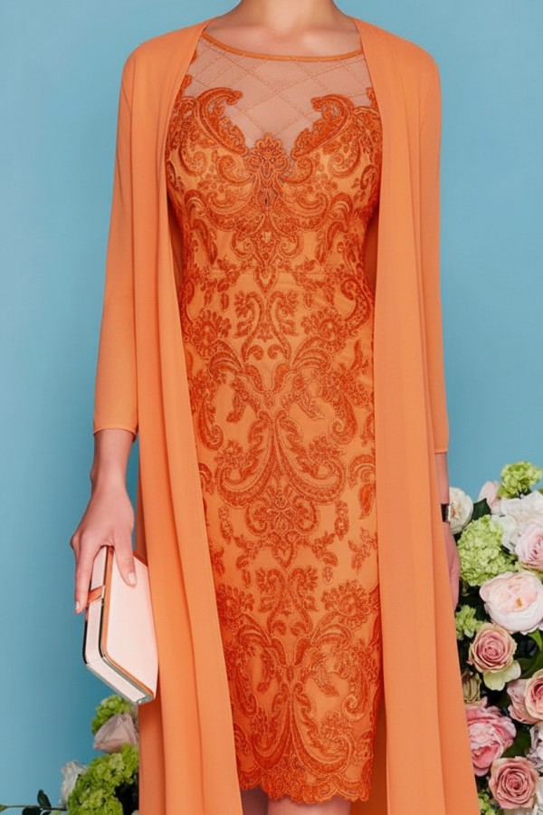 Designer Brautmutterkleider Rosa | 2 Teilige Spitze Kleider Brautmutter