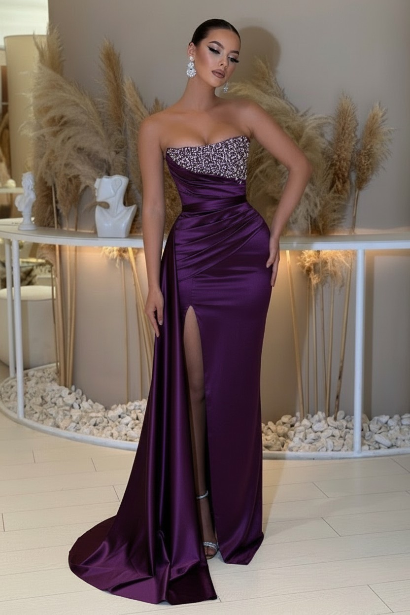 Sage Abendkleider Lang Günstig | Abiballkleider mit Glitzer