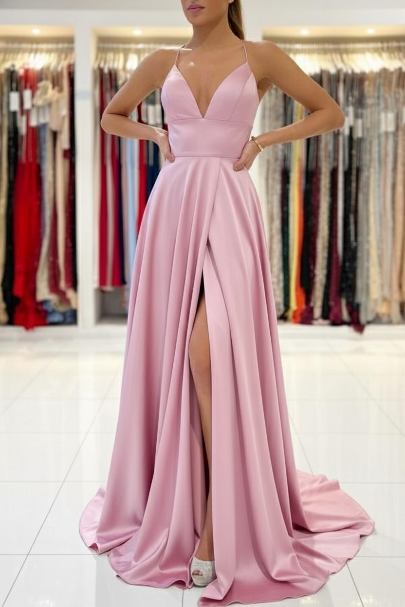 Schlichtes Abendkleid König Blau | Abiballkleider Lang Günstig