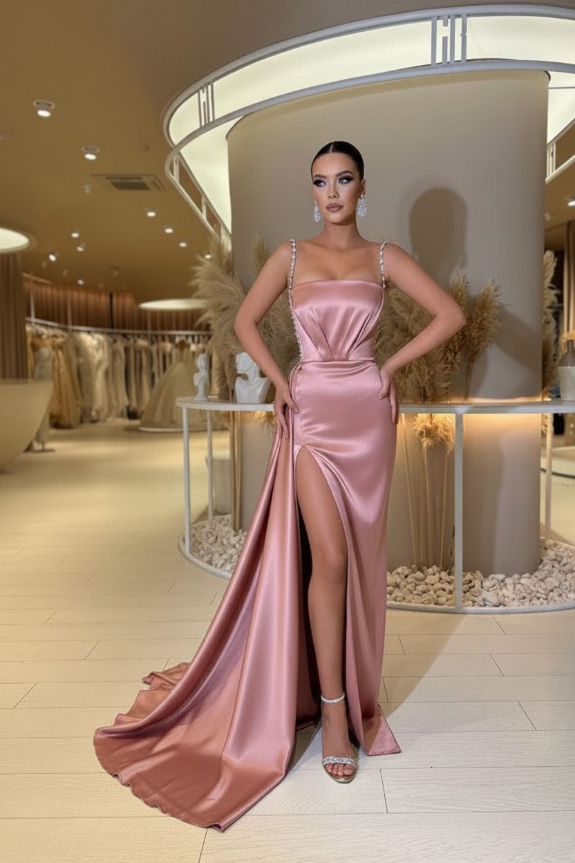 Designer Abendkleider Lang Grün | Abiballkleider mit Glitzer