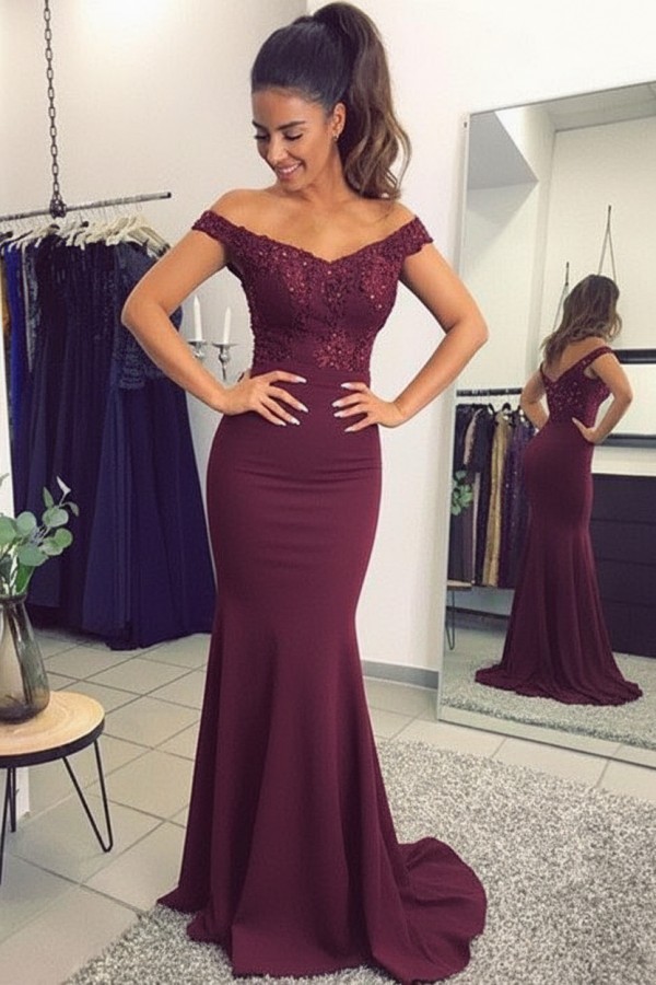 Navy Blau Spitze Abendkleid Abiballkleider | Abendkleider Lang Günstig Meerjungfrau