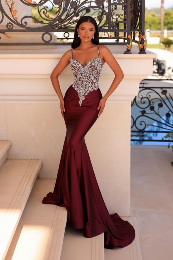 Elegante Abendkleider Grün | Abiballkleider mit Glitzer