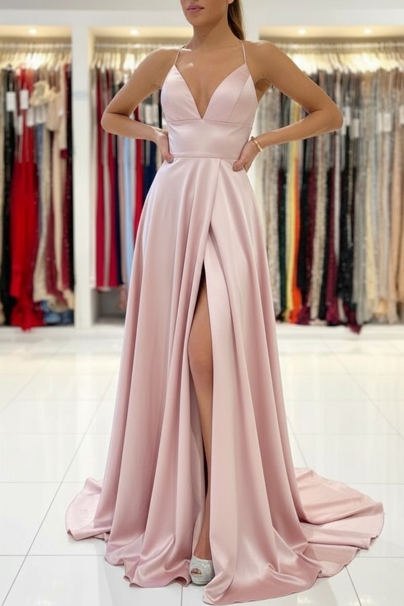 Schlichtes Abendkleid König Blau | Abiballkleider Lang Günstig