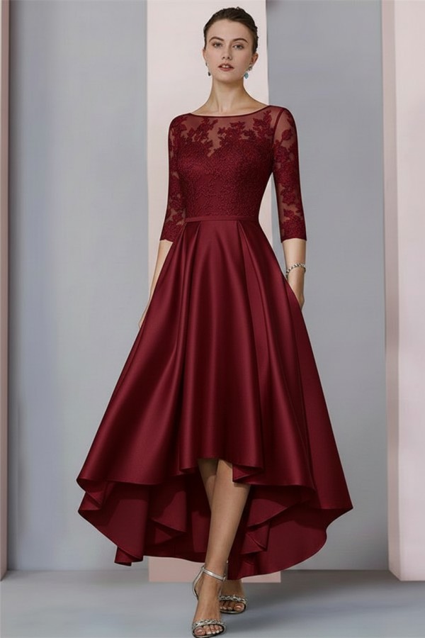 Schwarzes Brautmutterkleid Kurz | Brautmutterkleider mit Ärmel