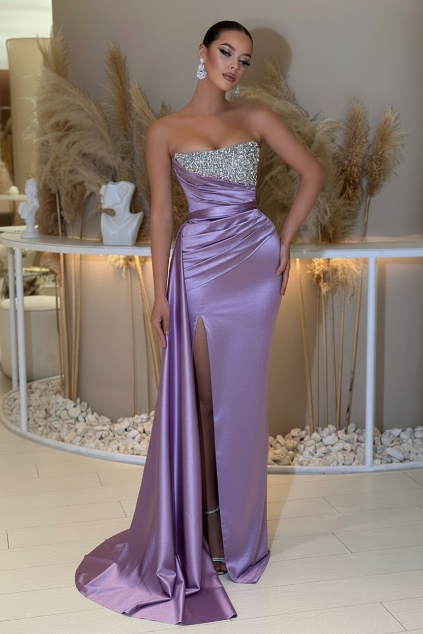 Sage Abendkleider Lang Günstig | Abiballkleider mit Glitzer