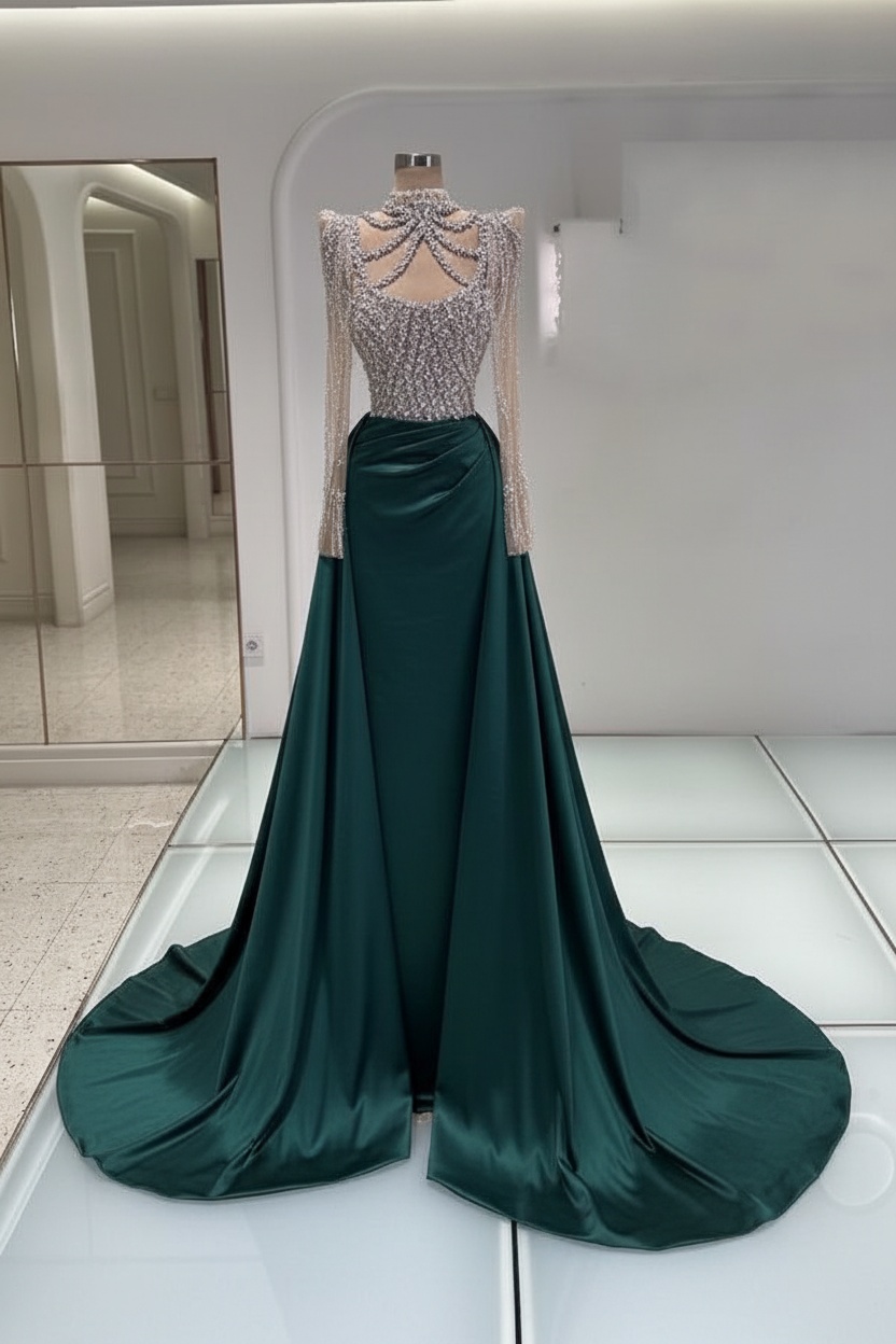Schwarzes Abendkleid Lang Mit Ärmel Ballkleider Abiballkleider Online
