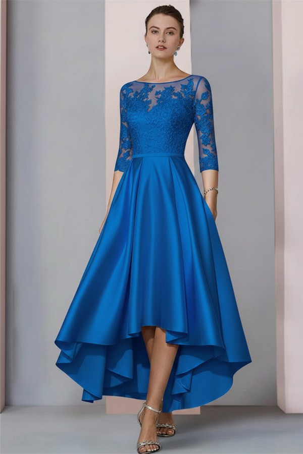 Schwarzes Brautmutterkleid Kurz | Brautmutterkleider mit Ärmel