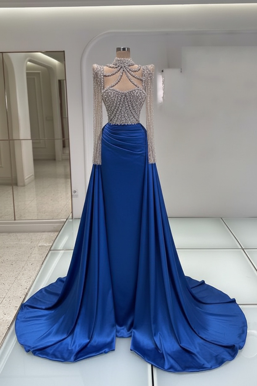 Schwarzes Abendkleid Lang Mit Ärmel Ballkleider Abiballkleider Online