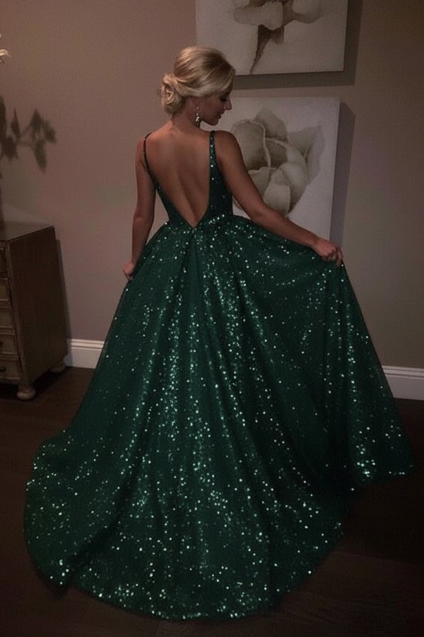 Elegante Abendkleider Lang Weiß Pailletten A Line Abiballkleider Günstig Online