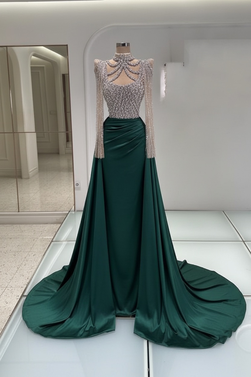 Schwarzes Abendkleid Lang Mit Ärmel Ballkleider Abiballkleider Online