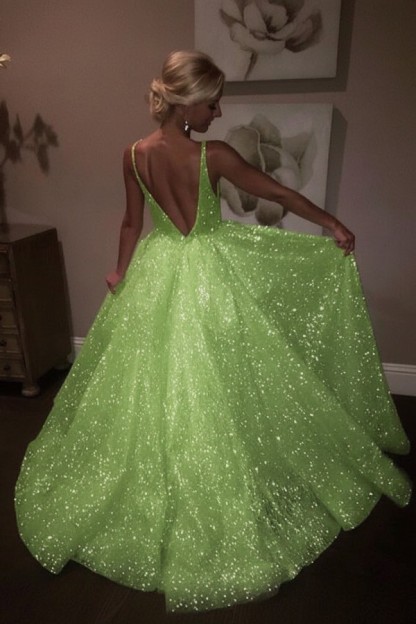 Elegante Abendkleider Lang Weiß Pailletten A Line Abiballkleider Günstig Online