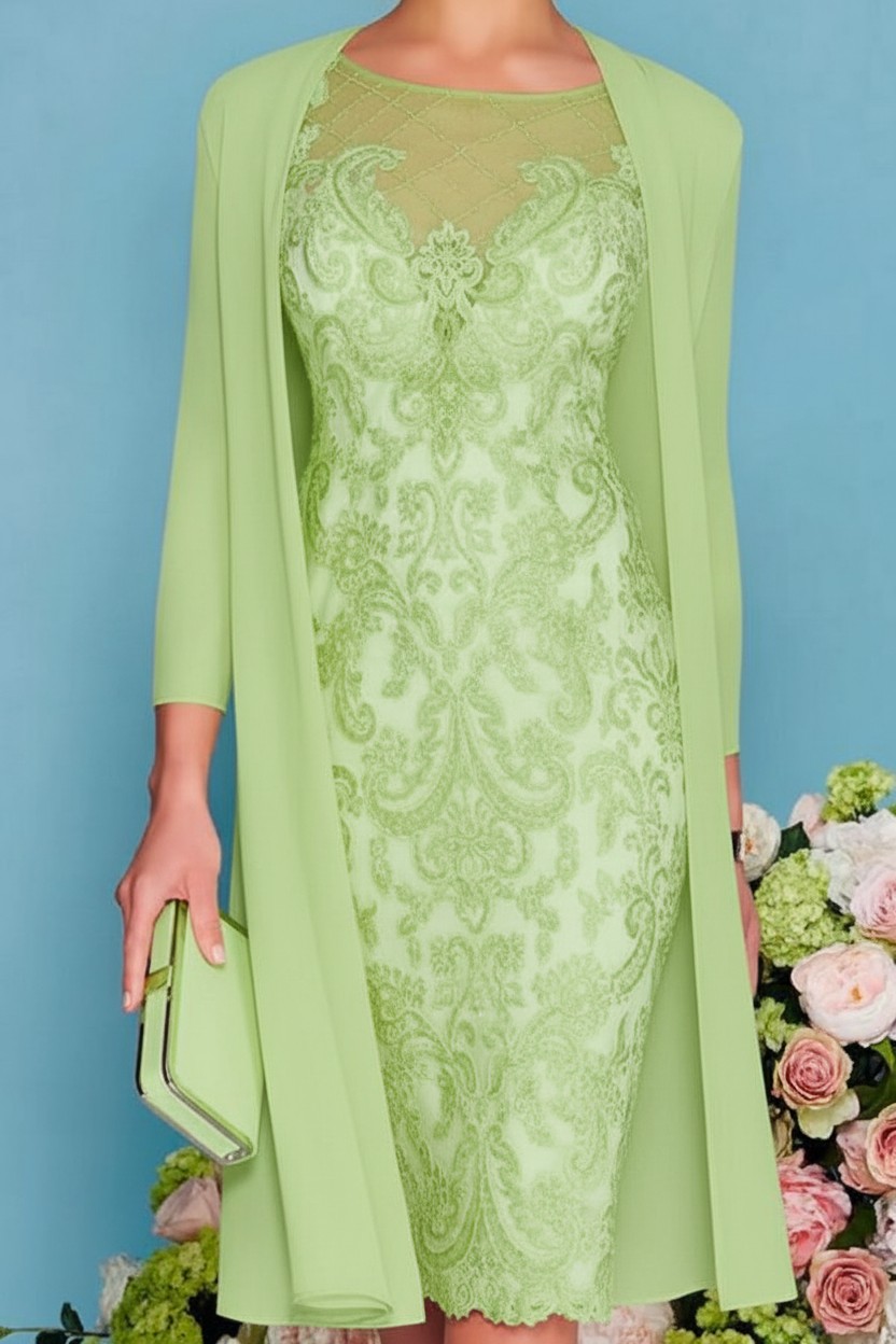 Designer Brautmutterkleider Rosa | 2 Teilige Spitze Kleider Brautmutter
