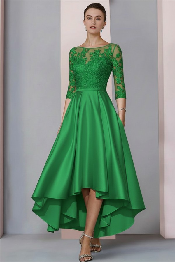 Schwarzes Brautmutterkleid Kurz | Brautmutterkleider mit Ärmel