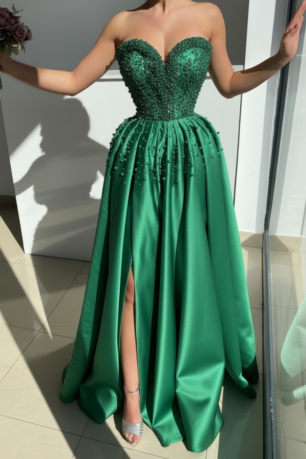 Schöne Abendkleider Lang Emerald Grün Abiballkleider Abendmoden Online