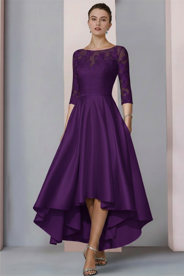 Schwarzes Brautmutterkleid Kurz | Brautmutterkleider mit Ärmel