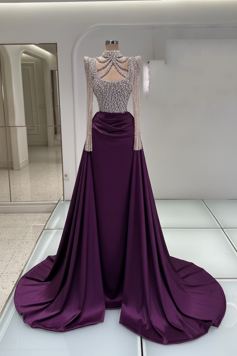 Schwarzes Abendkleid Lang Mit Ärmel Ballkleider Abiballkleider Online