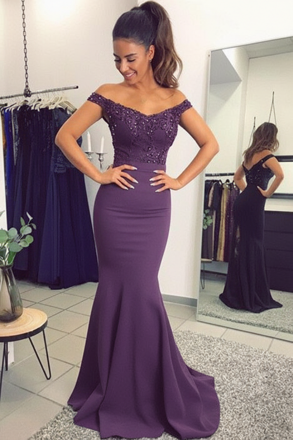 Navy Blau Spitze Abendkleid Abiballkleider | Abendkleider Lang Günstig Meerjungfrau
