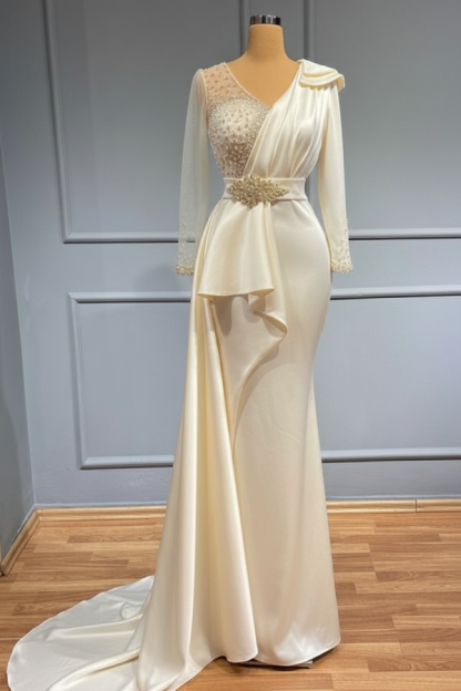 Olive Grün Abendkleider Mit Ärmel | Abiballkleider mit Glitzer