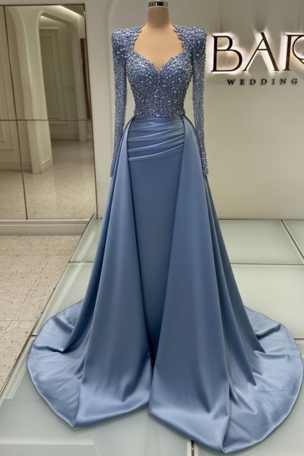 Weiße Abendkleider Mit Ärmel | Abiballkleider Lang Mit Glitzer