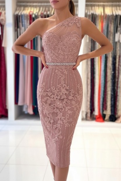 Rosa Cocktailkleider Spitze | Abiballkleider Kurz