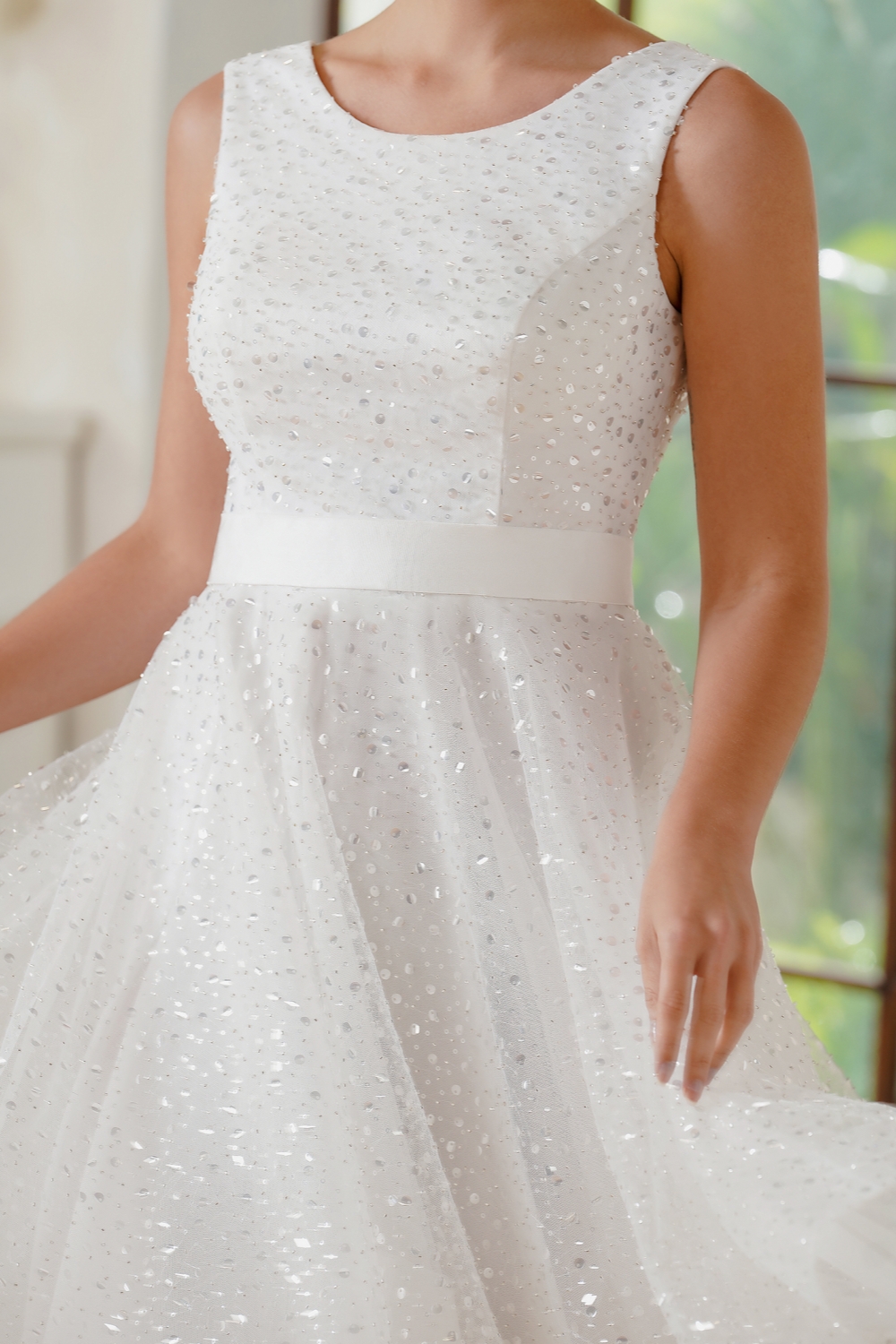 Schlichte Hochzeitskleider Kurz | Brautkleider A Linie Glitzer-Misshow.de