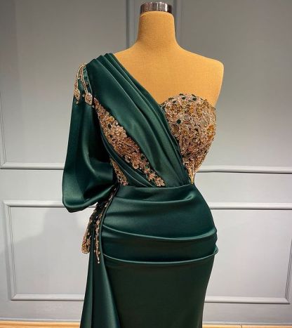Elegante Abendkleider Lang Grün | Abiballkleider mit Glitzer