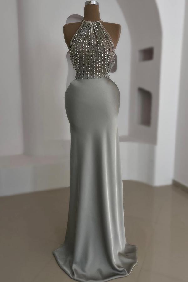 Schöne Abendkleider Lang Glitzer | Silber Abiballkleider Online