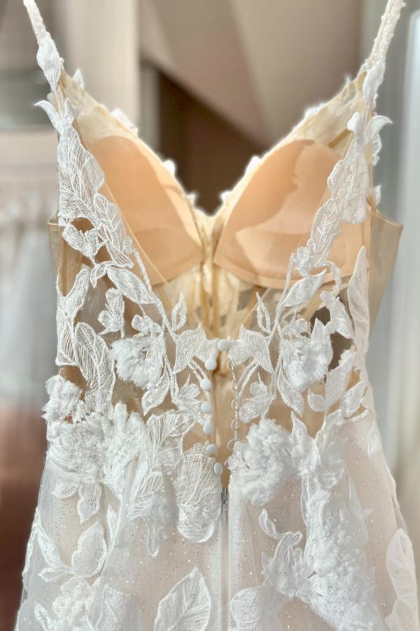 Designer Hochzeitskleider A Linie Spitze Schlichte Brautkleider Günstig-Misshow.de
