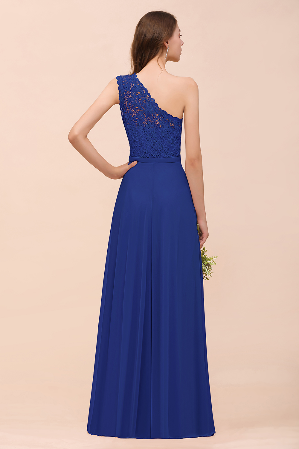 Brautjungfernkleider Lang Altrosa | Chiffon Brautjungfernkleid Günstig-Misshow.de