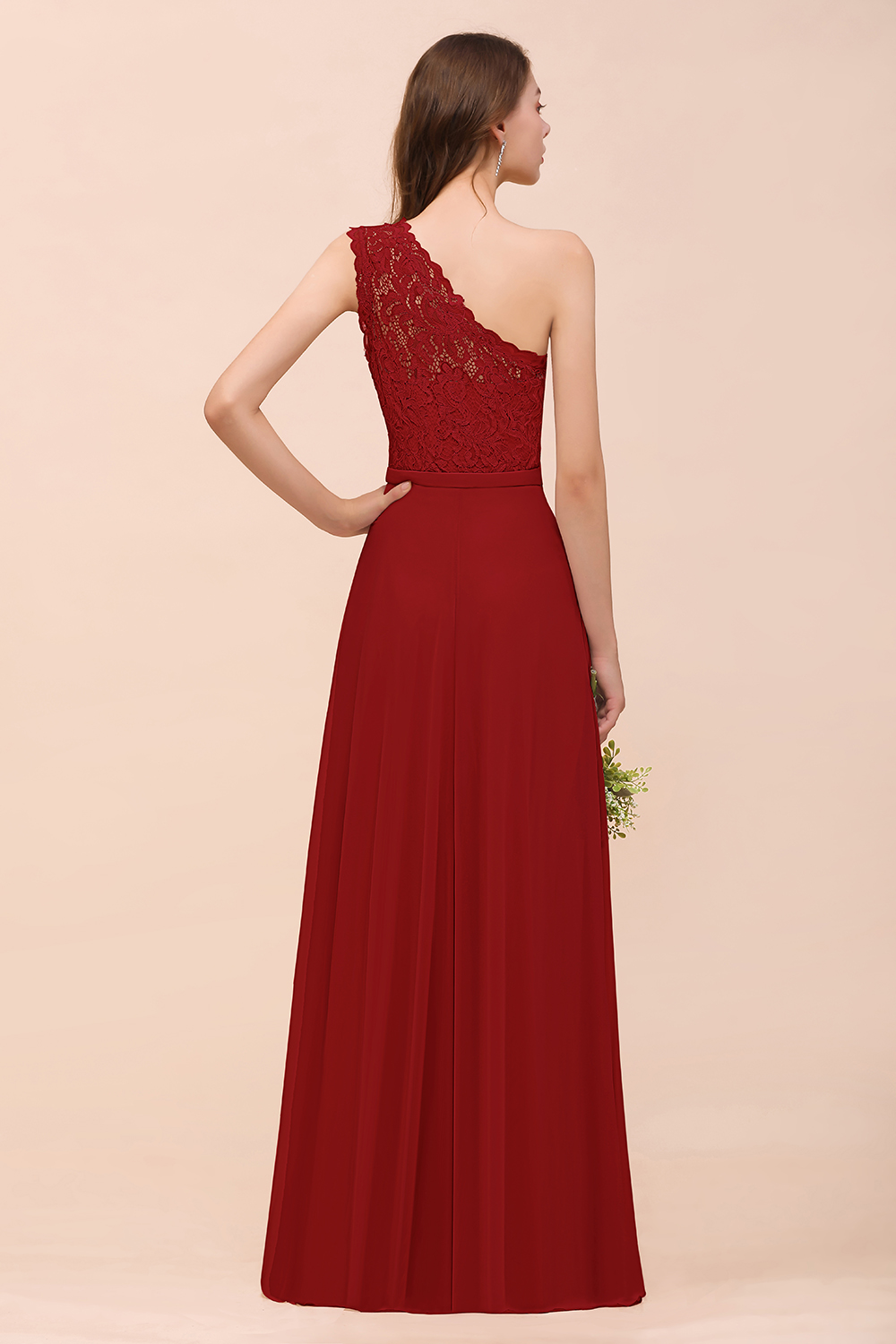 Brautjungfernkleider Lang Altrosa | Chiffon Brautjungfernkleid Günstig-Misshow.de