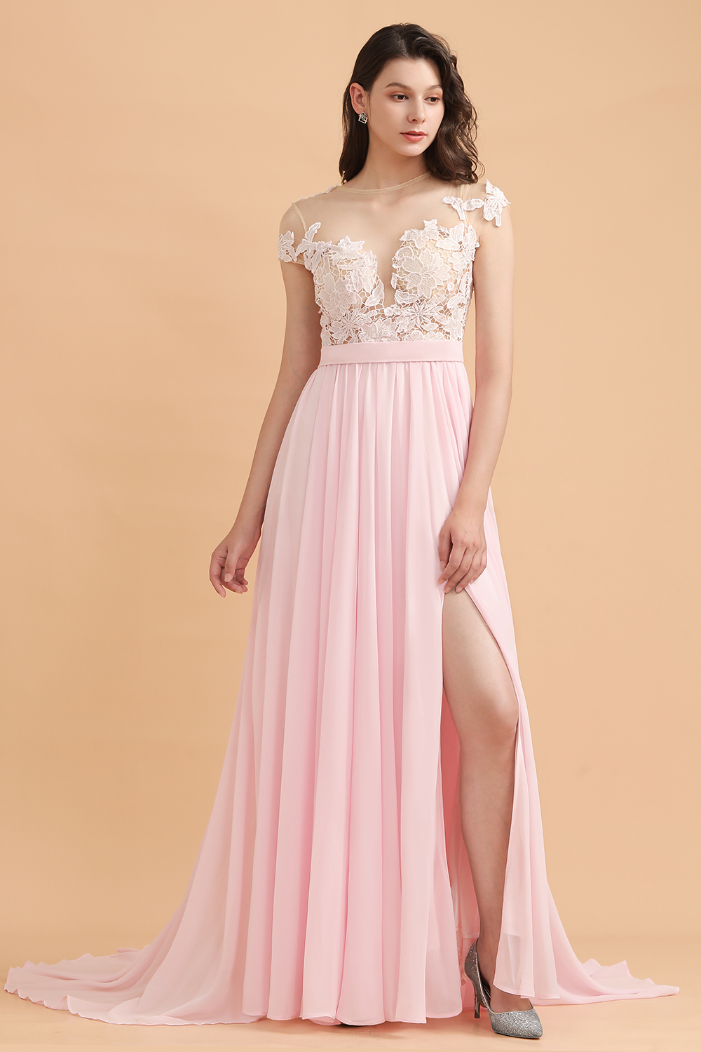 Rosa Brautjungfernkleider | Brautjungfernkleid Lang Günstig