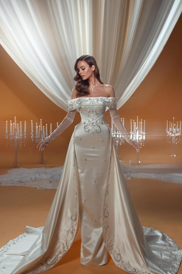 Luxus Hochzeitskleider A Linie | Satin Brautkleider mit Glitzer-Misshow.de