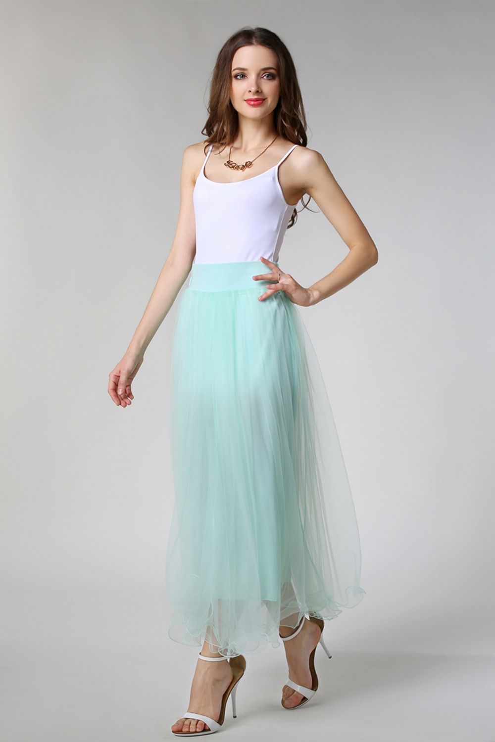 Schlechte A-Linie Petticoats lang | Prinzessin Petticoats aus weiches Netz-Misshow.de