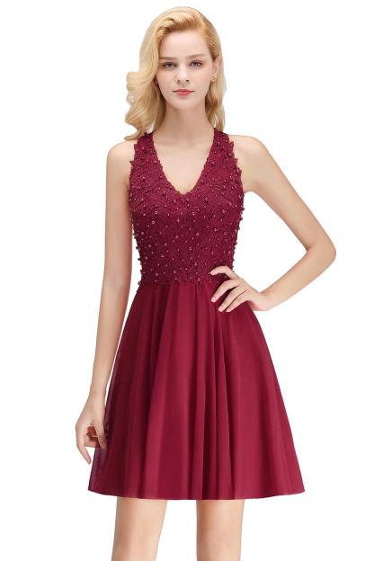 Mint Grün Chiffon Brautjungfernkleider mit Spitze Kleider Zur Hochzeit Unter50